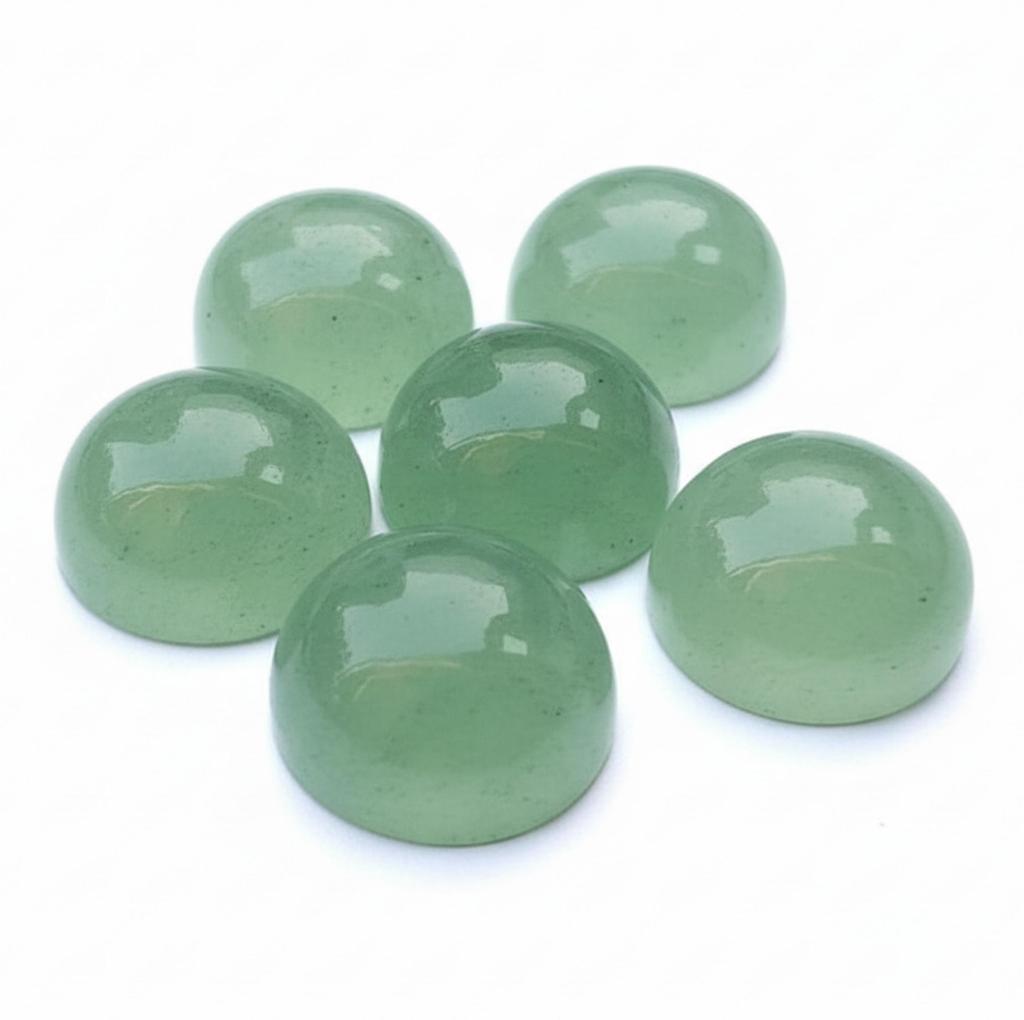 Natural Green Aventurine Round Flat Cabochon Gemstone for Jewelry Making
