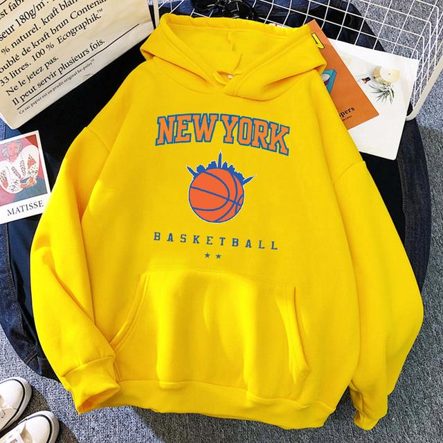 Men's And Women's Long Sleeves New York Basketball Street Hip Hop Hoody Women Oversized Pocket Streetwear Hip Hop Casual Hoodie
