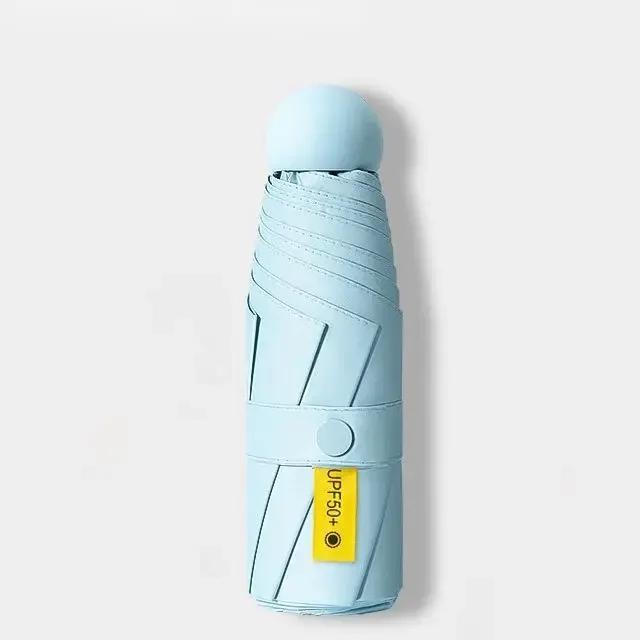 8-Ribs Sun Umbrella Portable Mini Umbrella Sun Protection Capsule Umbrella Parasol with Box UV Folding Pocket  Umbrella