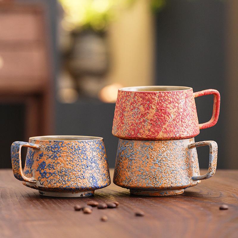 Nordischer Stil Keramik Kaffeetasse Hoher Wert Nachmittagstee Amerikanische Latte Tasse mit Blumen Klassische Tasse