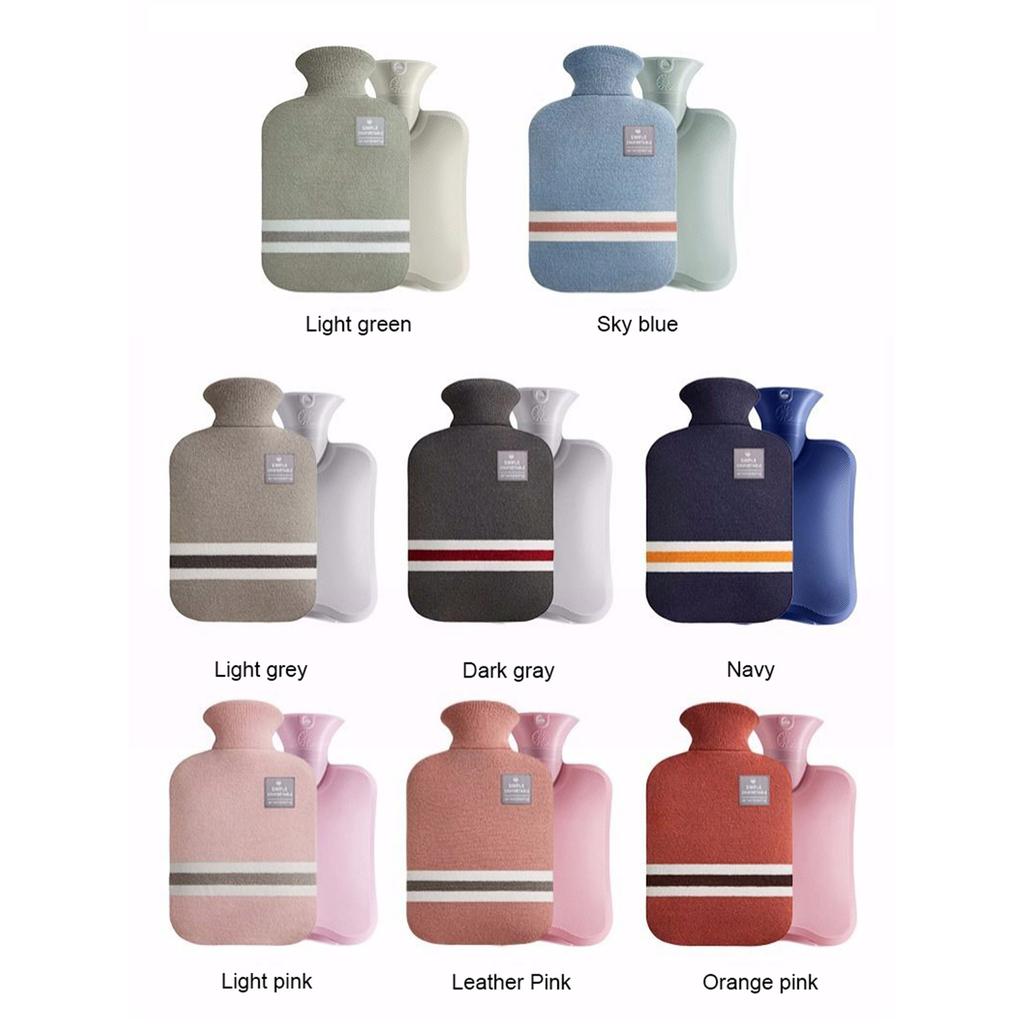 Hot Water Bottle with Cover 1L Large Classical Hot Water Bag for Pains Relief Neck & Shoulders Feet Warm Great Gift