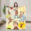 Cartoon Curious George Blankets  Warm Soft Novelty Plush Bedding Throws For Kids Adult Couch Chair Sofa Bed Flannel Bedspread