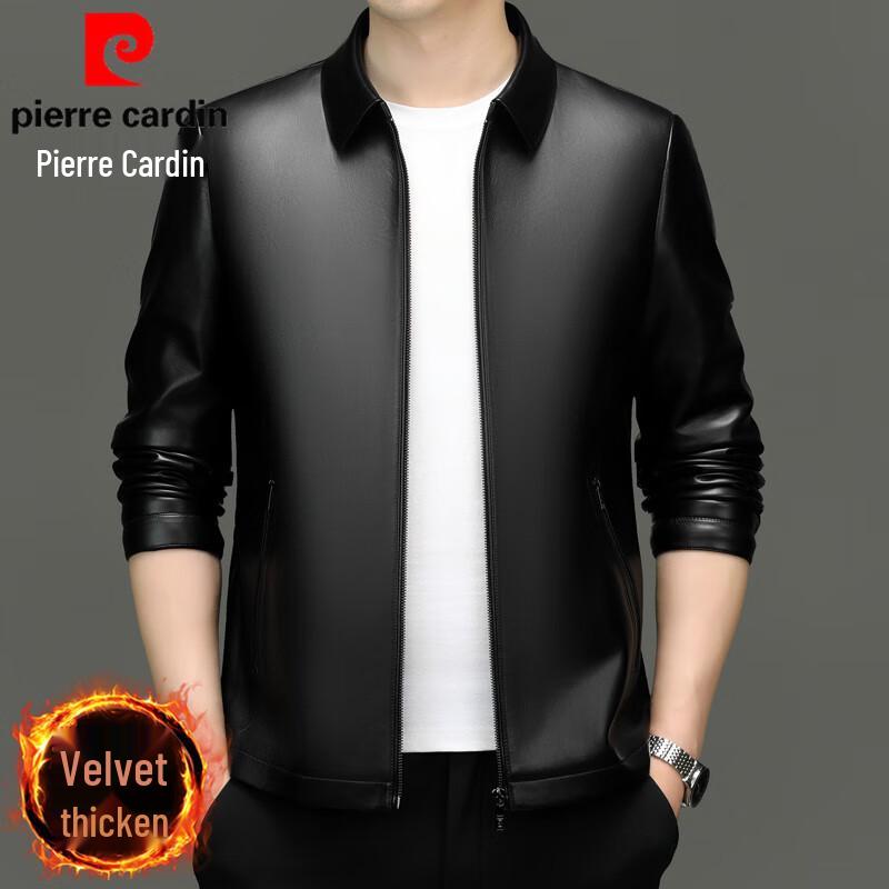 Pierre Cardin Men's Business Casual PU Leather Jacket