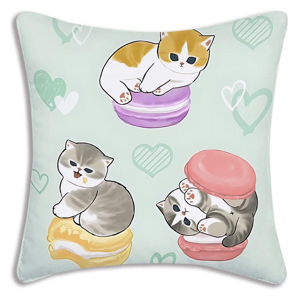 Fashion Luxury Cute Mofusand Cat Pillow Covers Cartoon Sofa Decorative Home Double-Sided Printing Short Plush Cute Cushion Cover