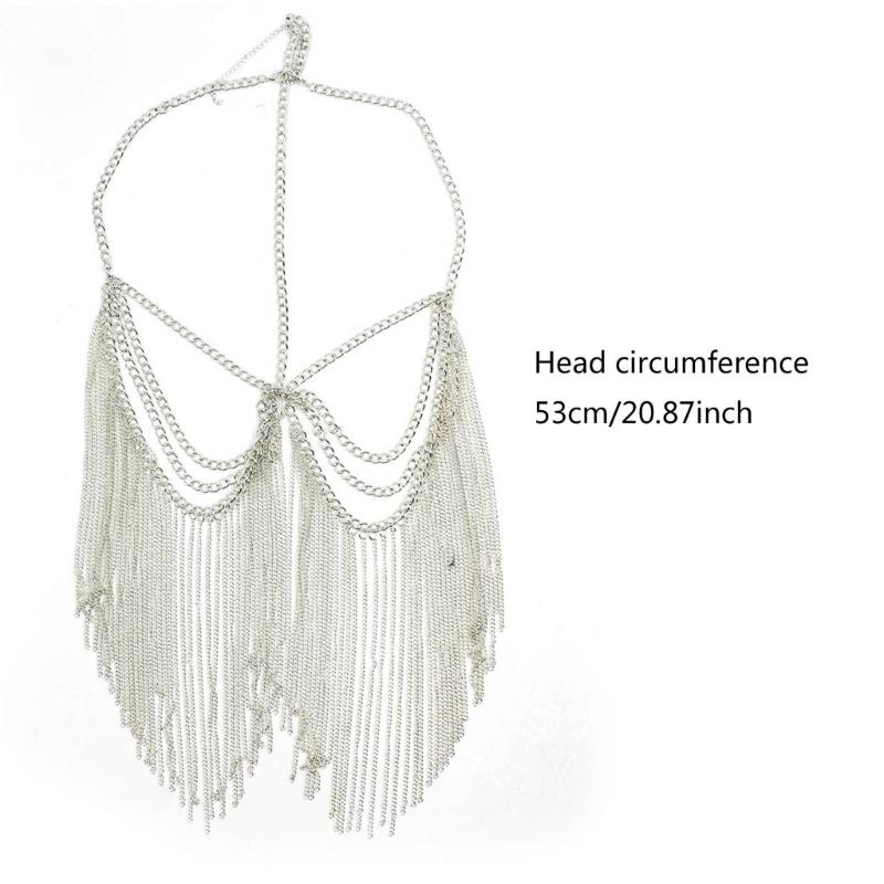 Fashion Head Chain Masquerade Mask Punk Tassels Face Chain Party Mask Headwear Chain Jewelry Gift for Women Girls