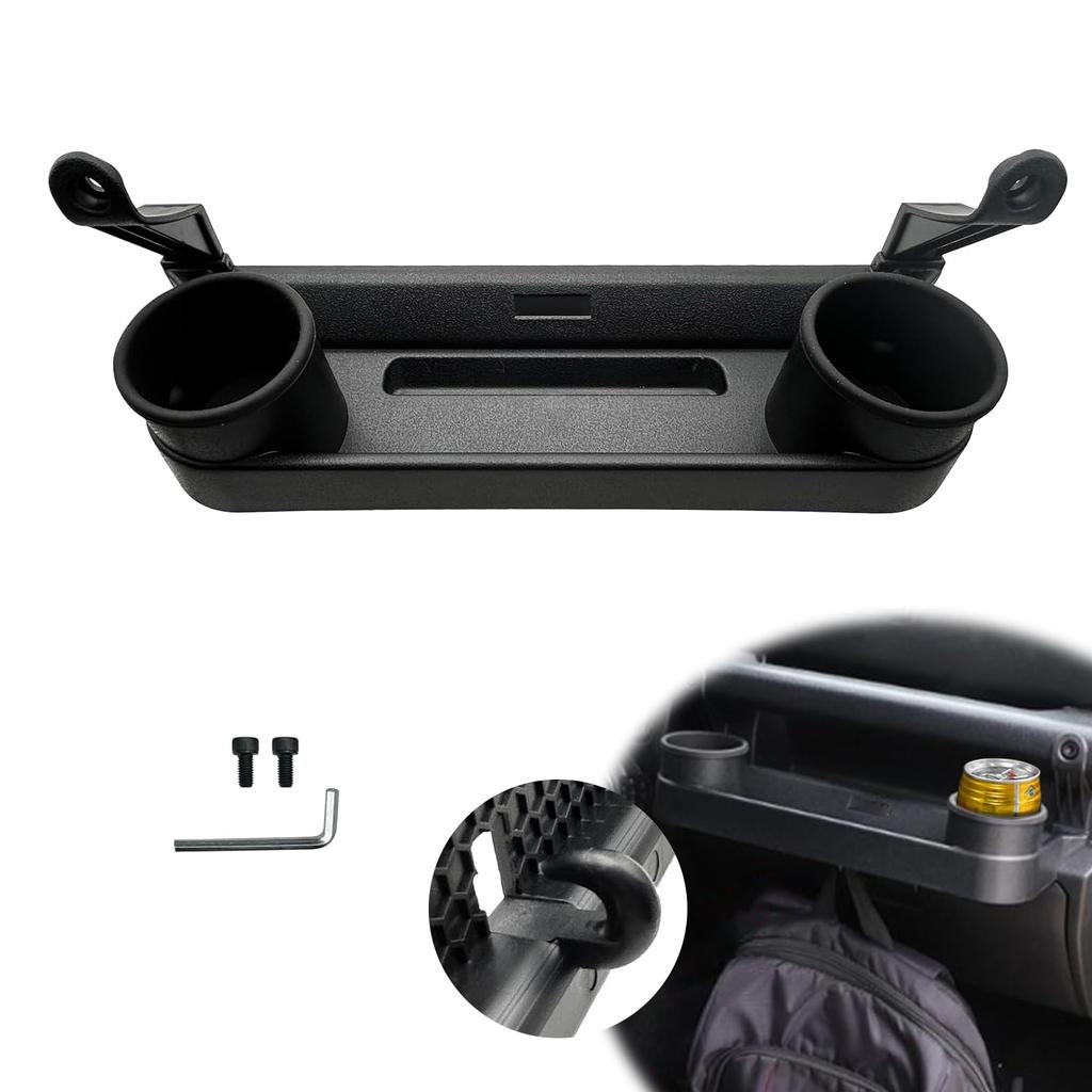 Jimny Passenger Seat Front Table with Drink Holder and Assist Grip Storage and Additional Storage Compatible with Suzuki and Nomad Includes Tools and
