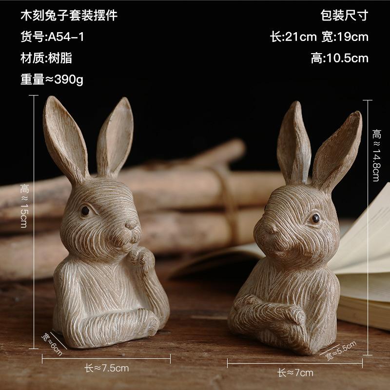American-style resin Easter bunny realistic animal sculpture decoration, suitable for garden and lawn landscaping.