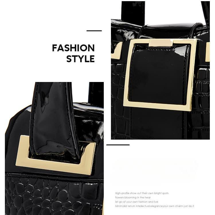 Glossy Boston Handbag One Shoulder Crossbody Women's Bag