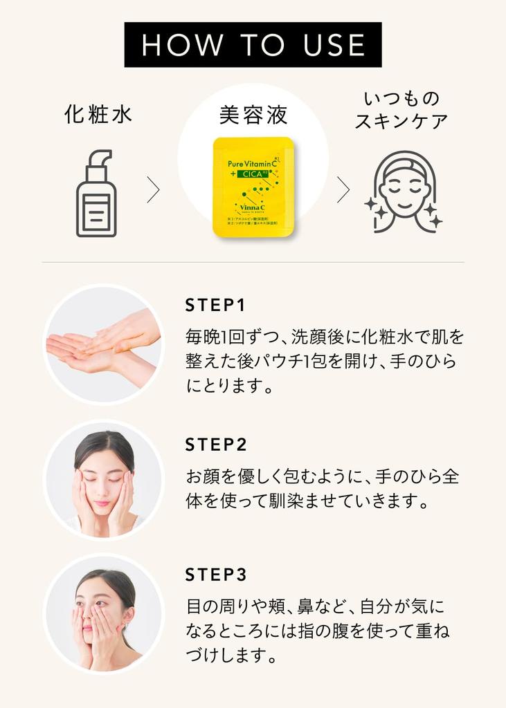 ビンナシー Pure Vitamin C＋ CICA 7ml x 20本×2 Vinna C Pure Vitamin C + CICA 7ml 20包