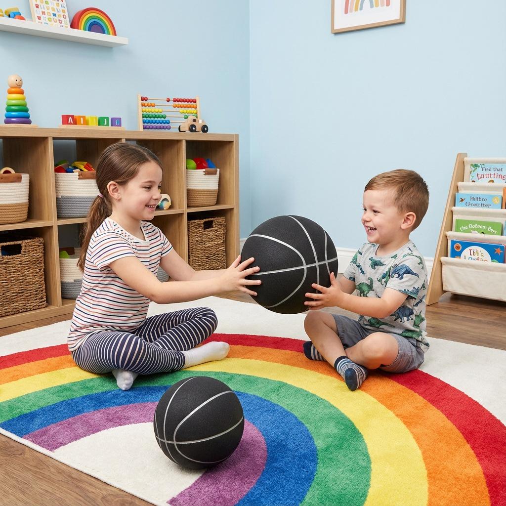 Children's Silent Indoor Basketball - High Bounce Training Ball with Logo Printing
