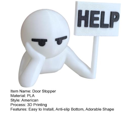 Villain Door Stopper Wedge Wall Protector Anti-slip Windproof No Drilling Anti-collision Carpet Tile Concrete Wooden Floor Asking Help Guy Doorstop