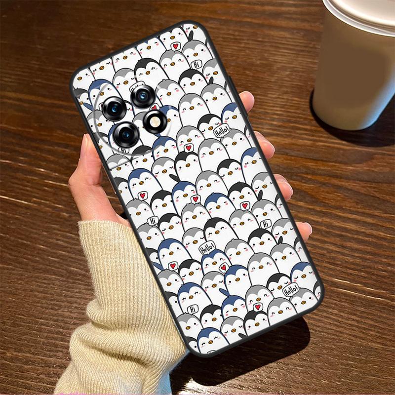 Cute Kawaii Penguin Case For OnePlus 13T 10T 8T 10R 13R 15 R 13 12 11 9 10 Pro Nord CE 5 2 3 4 Lite N20 N30 Cover
