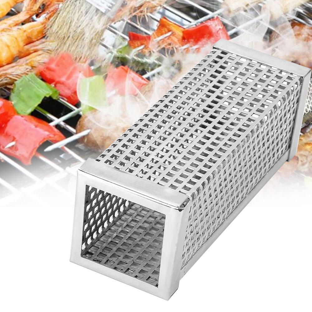 304 Stainless Steel Square BBQ Grill Smoker Tube Tools Outdoor Barbecue Accessory 6in