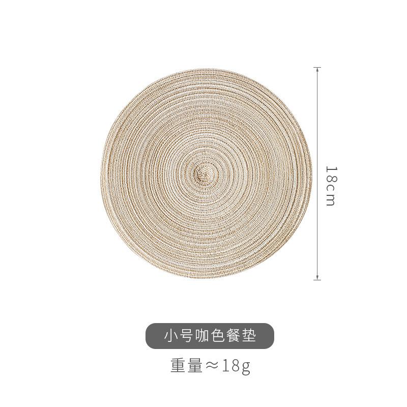 Japanese Cotton Yarn Pot Mat, Thermal Insulation Mat, Hot Thread Round Placemat, Coaster, Hand-Woven Dining Table Surface, Non-Slip Bowl Mat.