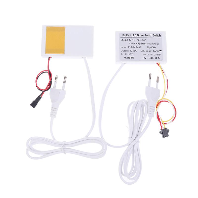 1Pc Eu Us Plug Touch Switch 12V 1A Bathroom Mirror Switch Touch Sensor For Led Light Mirror Headlight Capacitance Sensor Module