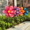 1Pcs Double Layer Fabric Rainbow Windmills Wind Spinners For Home Garden Diy Kids Outdoor Activities Layout Pinwheels Toys