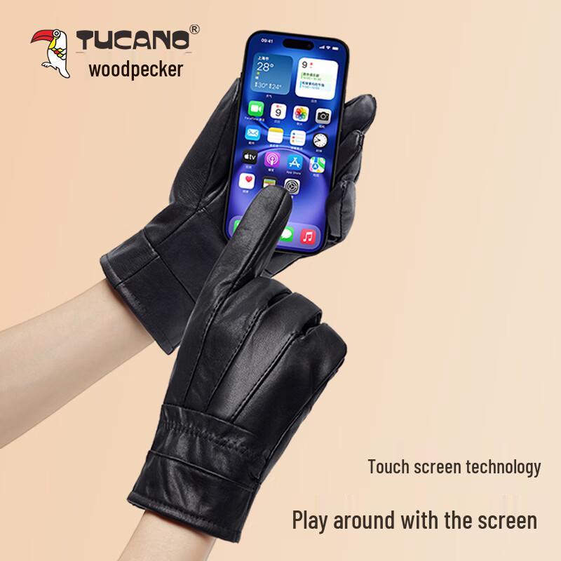 TUCANO Men's Winter Sheepskin Touchscreen Gloves
