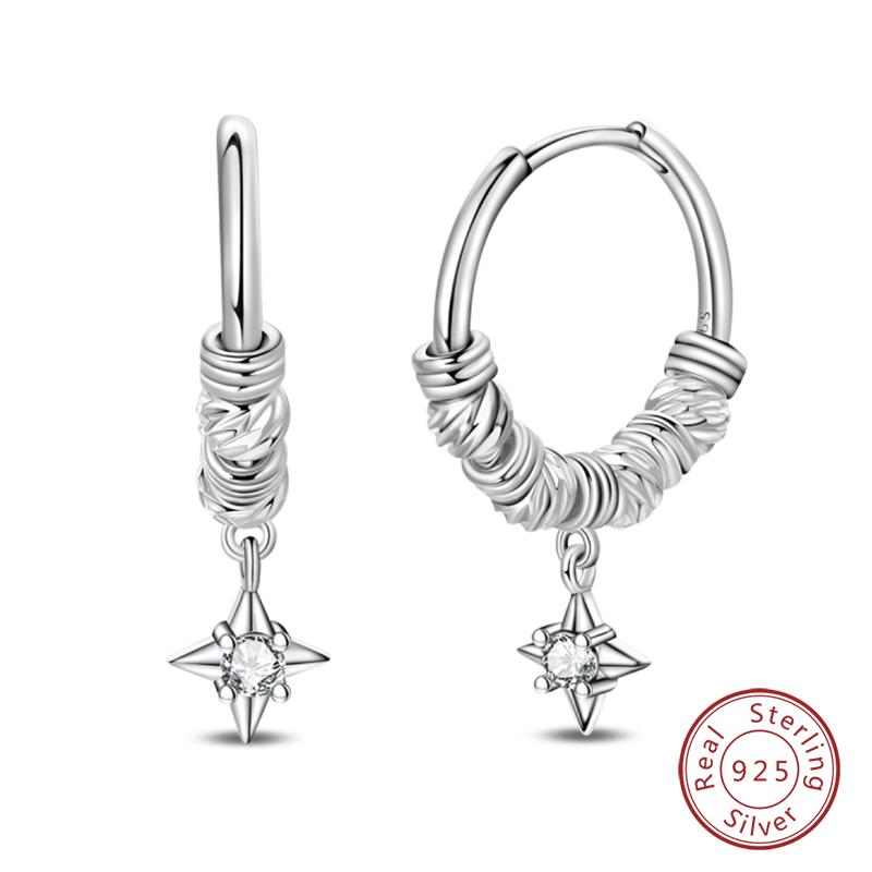 Inlaid Zircon Earrings 925 Silver Minimalist Butterfly Dragonfly Cute Claw Hoop Earrings Women Exquisite Party Jewelry