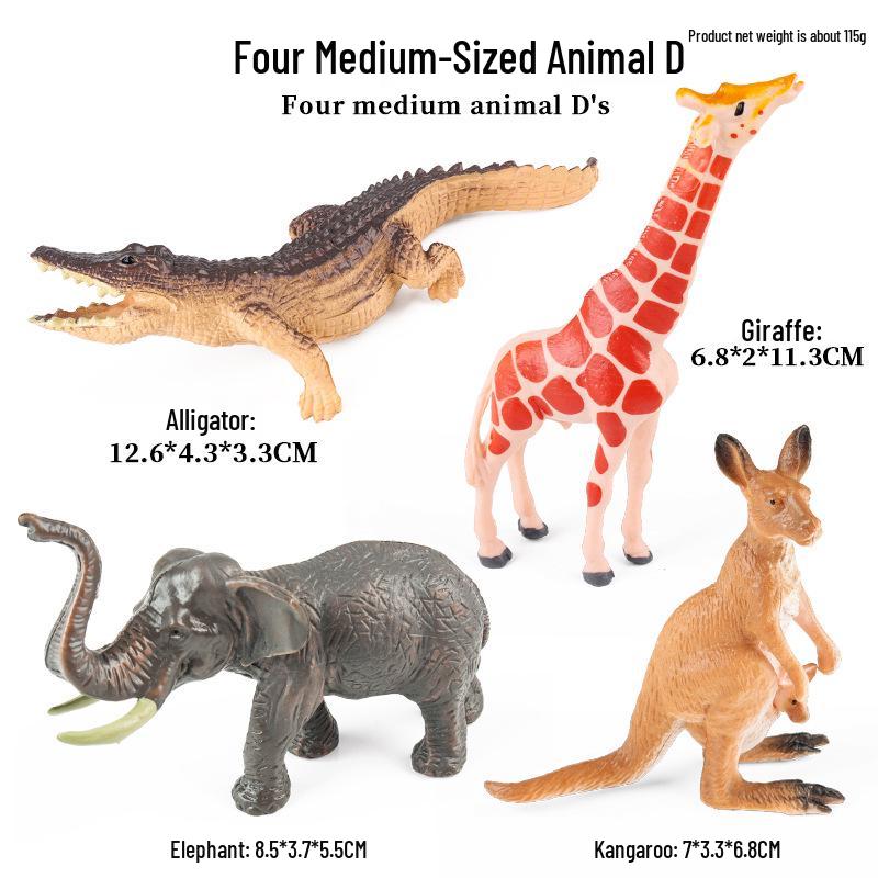 Kids' Arctic Animal Model Set: Polar Bear, Arctic Hare, Reindeer & Beluga Whale