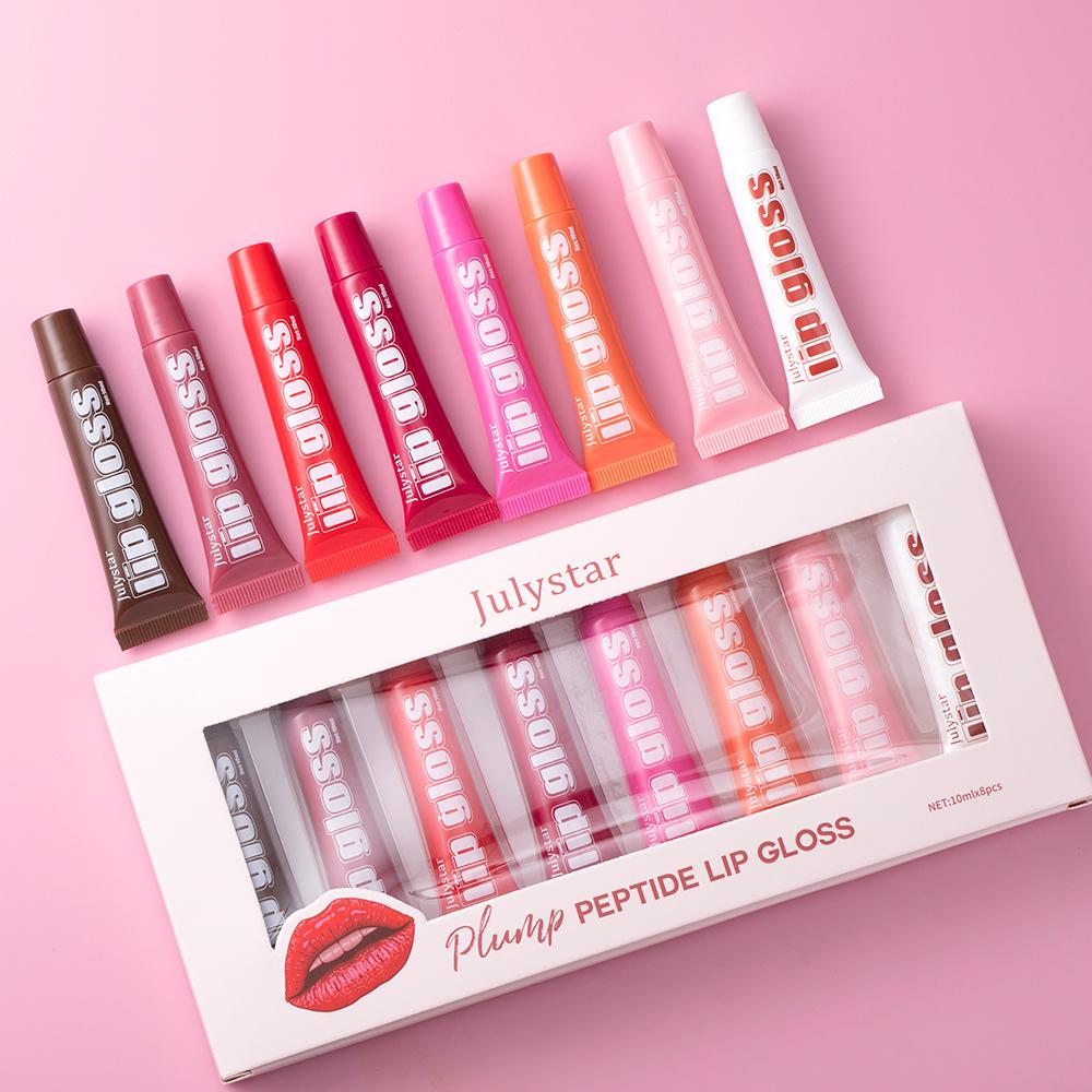 JULYSTAR Fruit-flavored Moisturizing Lip Oil Set Of 8, Moisturizing, Long-lasting, Moisturizing, And Transparent.