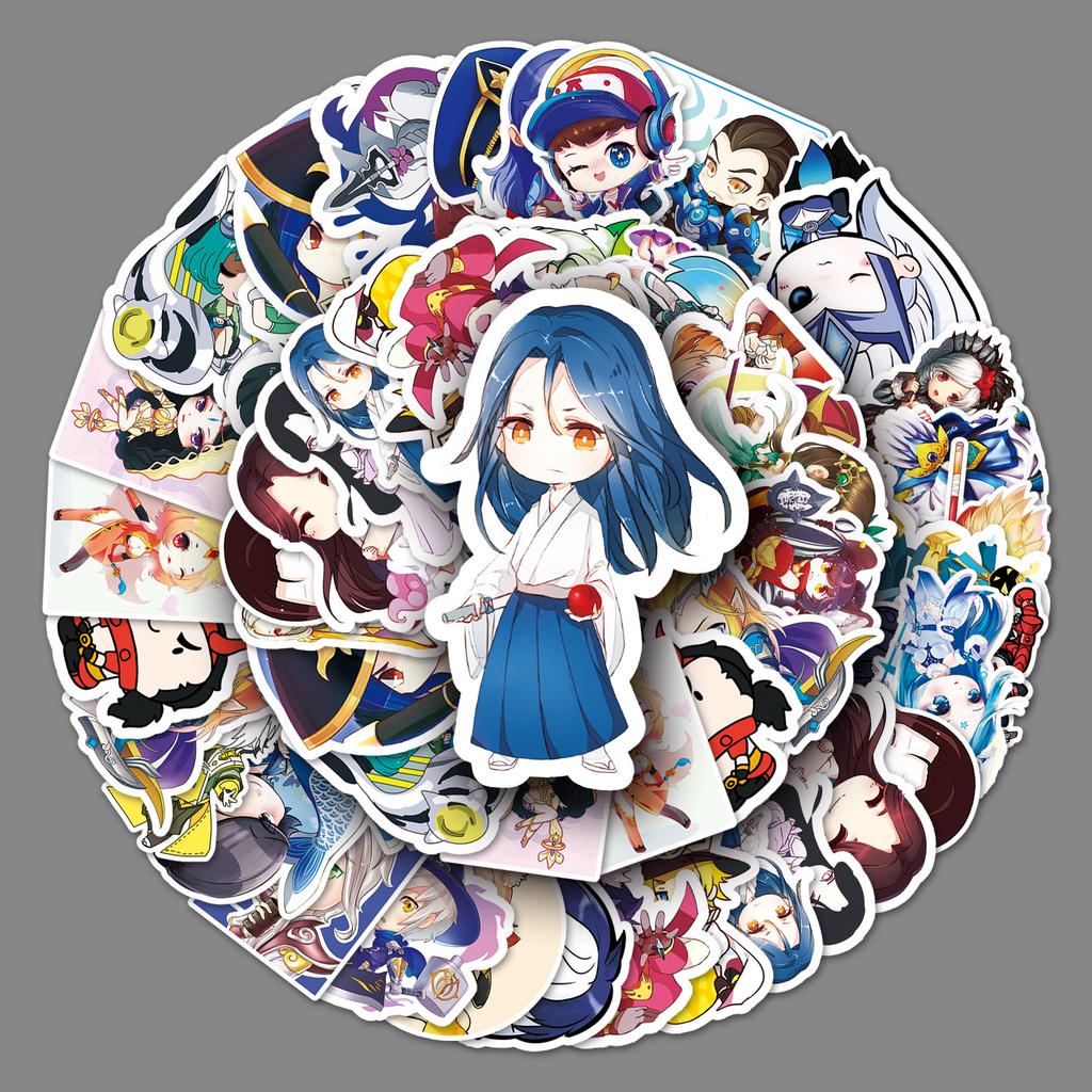 56 Desenho Animado Doodle Personalizado Jogo Carro Motocicleta Mala Decoração À Prova D'água Adesivos para Celular