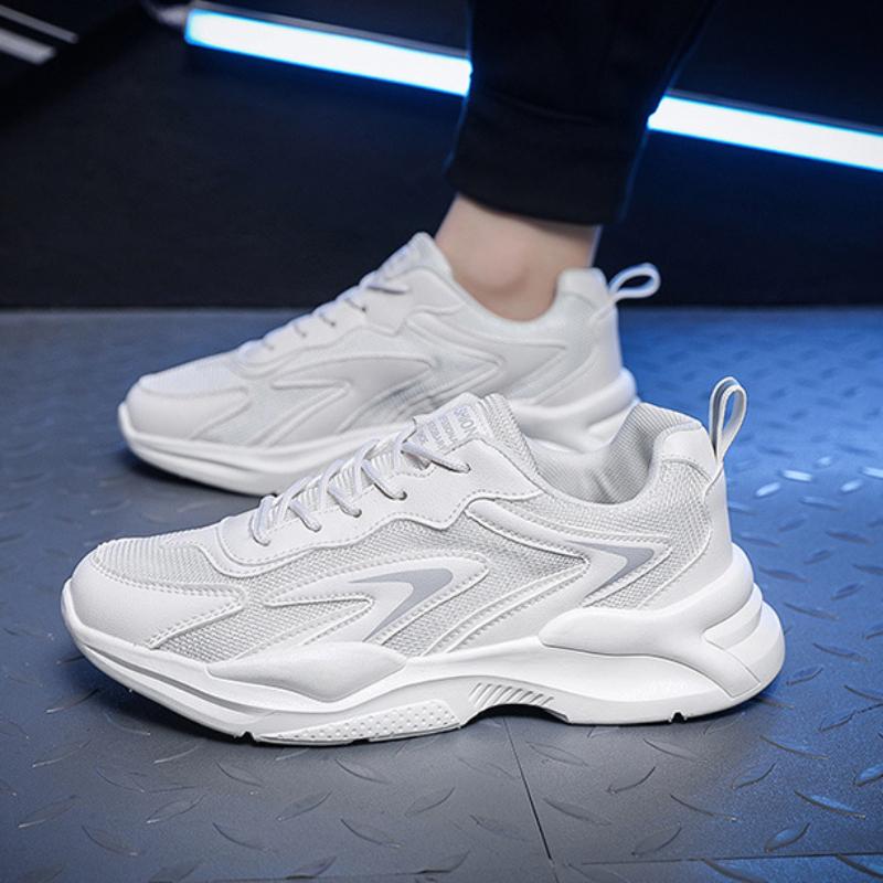 fashion Summer Mesh Sneakers Platform Comfortable Tennis Shoes for Men Trendy Lace-up Male Running Shoes Designer Versatile Casual Shoes