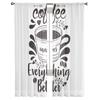 Coffee Tulle Curtains For Living Room Decoration Modern Chiffon Sheer Voile Kitchen Curtain