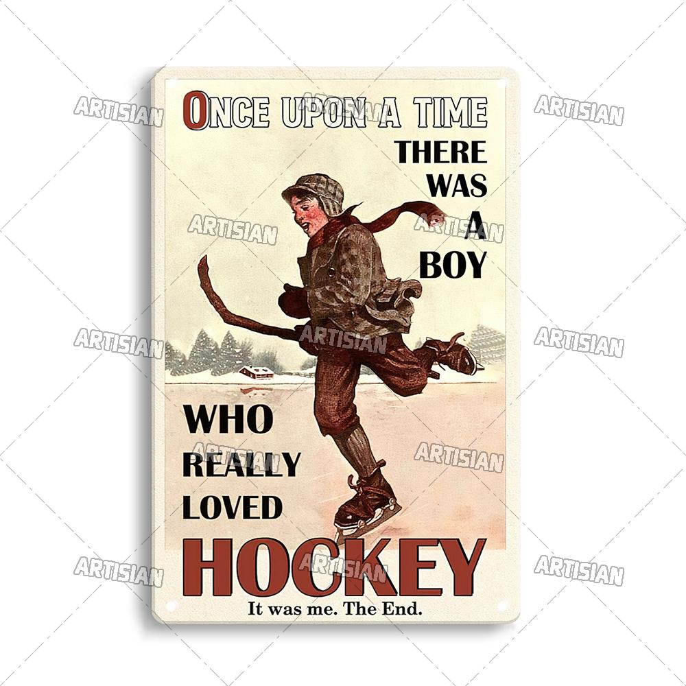 Artisian SPORT Metal Sign Hockey Tin Poster Football Decorative Plate Basketball Baseball Tin Plaque  Wall Decor Garage Bar Pub