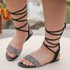 Fashion Girls Gladiator Flats Lace Glass Slipper Sandal Plus Size 36 Zapatos De Niña girl shoes