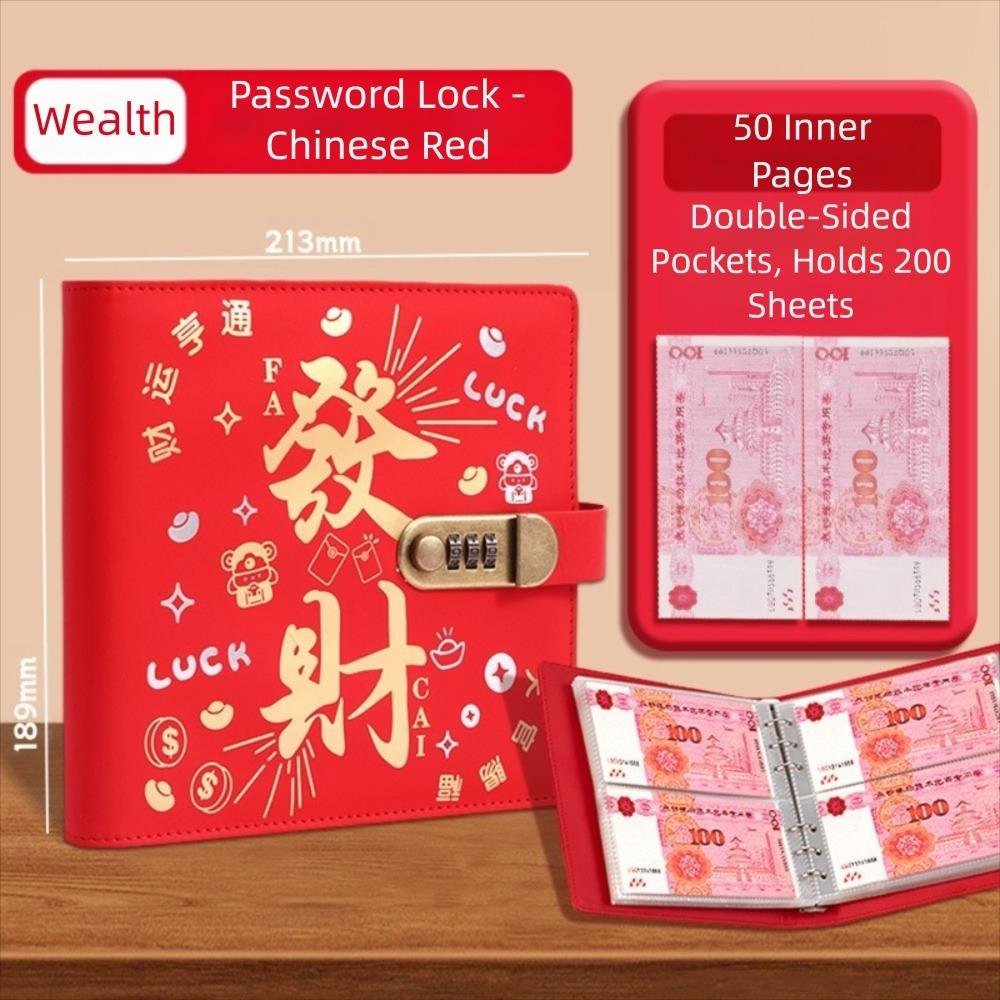With Password Lock 200 Envelopes Money Saving Challeng PU Savings Challenges Book  Couples