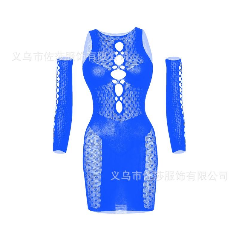 Sexy Underwear Hip Skirt Hollow Tight Mesh Sexy Long Sleeve Perspective Uniform Temptation