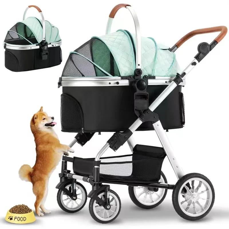 Pet Stroller Can Be Detached for Cats and Dogs The Large Space Is Comfortable and The Dog Stroller Is Easy To Fold