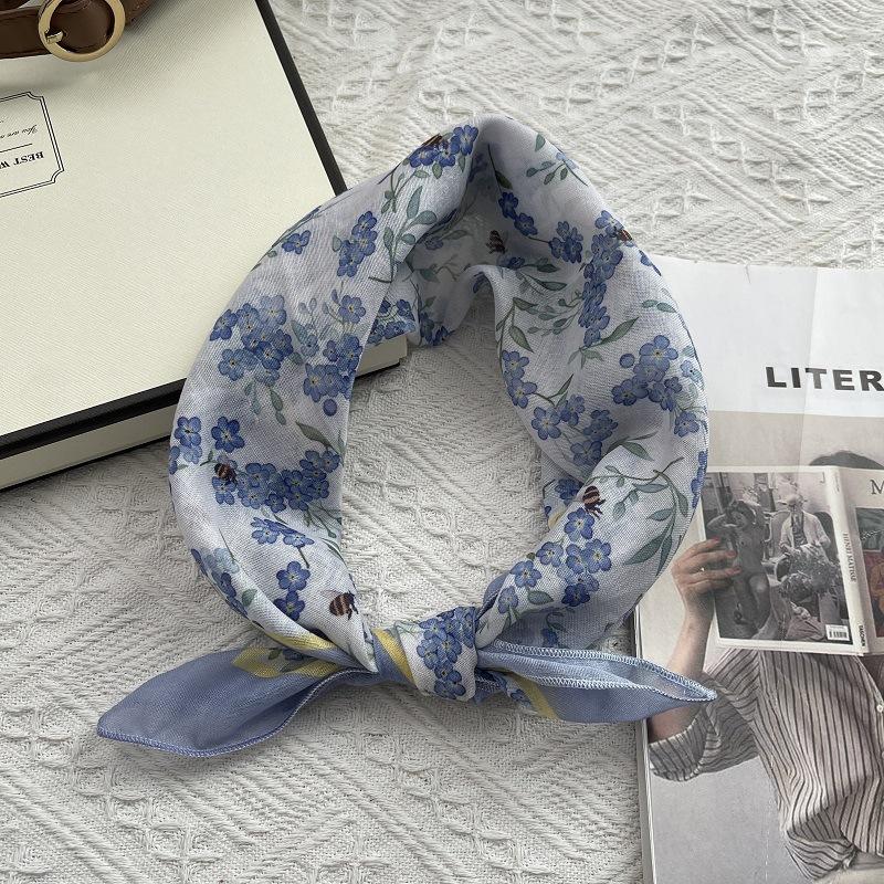 58*58cm Baumwoll-Quadrat-Schal Bandana, Kopfbedeckungen für Frauen, Kopftuch Taschentuch, Quadratischer Schal Stirnband, Vielseitige Schals für Frauen