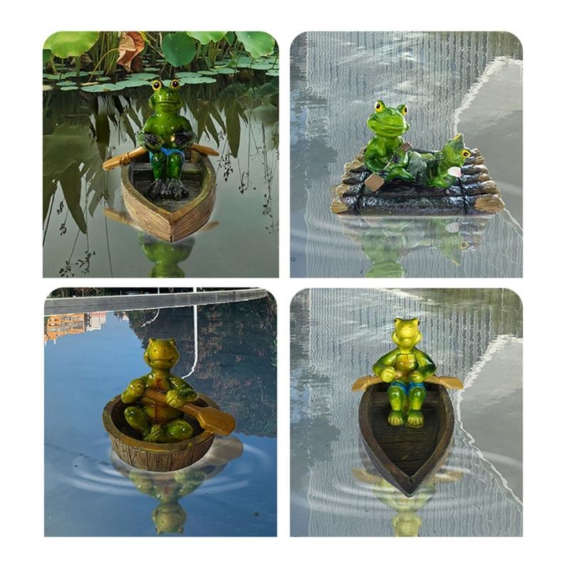 Artistic Floating Turtles Frogs Boating Weather Resistant Decoration Suitable For Fish Pools Yard And Desktop Displays