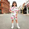Kids Printed Round Neck Short Sleeve T-Shirt and Pants Set, Cute Casual Outfit for Boys and Girls