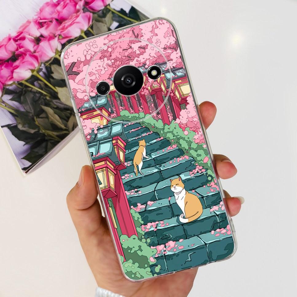 For Xiaomi Redmi A3 4G Case Fashion Girl Cartoon Print Soft Silicone Back Cover For Redmi A3 6.71" Shockproof Phone Case Funda