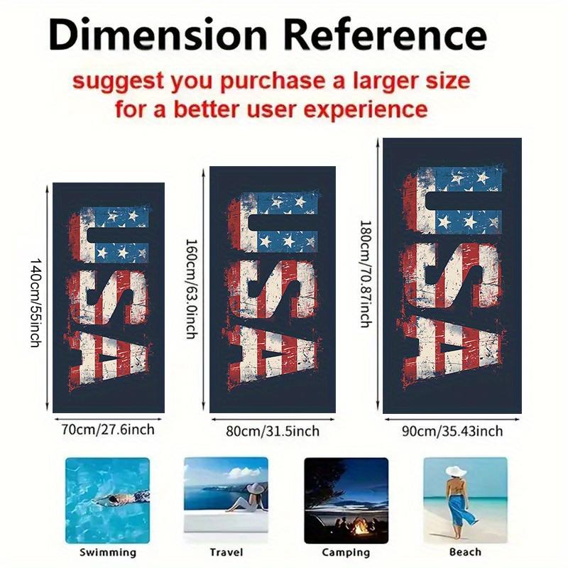 Telo Mare Bandiera Americana USA Grande Asciugamano da Bagno per Piscina 80x160cm Patriottico Nautico Accessorio per Vacanze Estive Giornata in Spiaggia