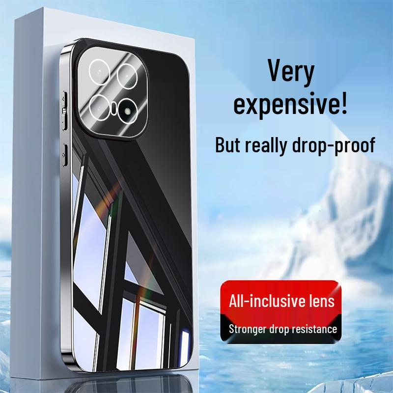 

Сверхтонкий чехол для телефона iQOO15 из зеркального стекла, интеграция объективов высокого класса, защита от падений с полным покрытием для женщин IQOO15