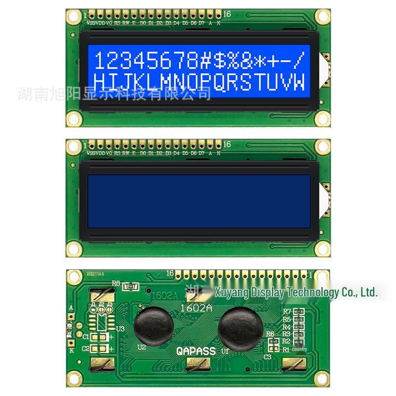 

1602A Blue Yellow LCD Module 5V Dot Matrix Display for Attendance 5V Blue Screen White Text