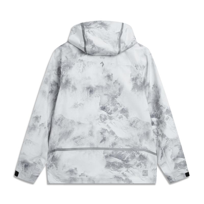 Li Ning Outdoor CF Casual Versatile Full Print Hooded Zipper Waterproof Windproof Breathable Jacket Men Jacket AEMV071-4