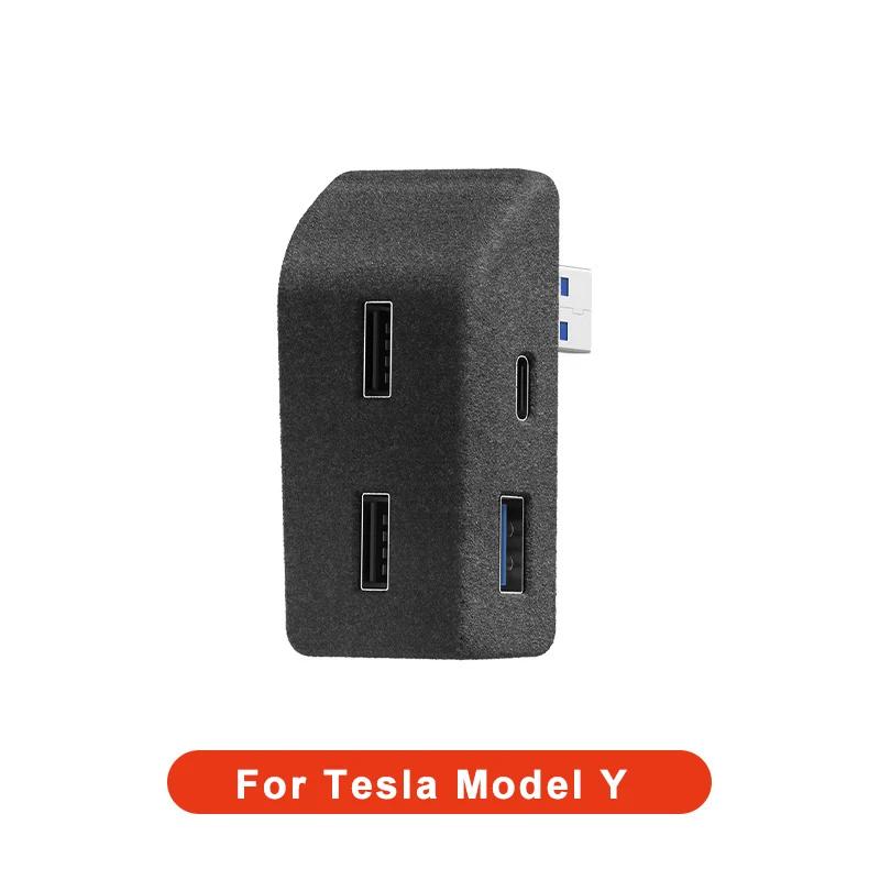 

Для Tesla Model 3 Y Highland Juniper 2025-2025 Док-станция в перчаточный ящик Высокоскоростной USB-разветвитель 4 порта Флок-адаптер с питанием