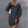 Womens Sweater Dress Long Sleeve Casual Jumper Sweater Dress Loose Plus Size Plush Warm Autumn Winter Dresses