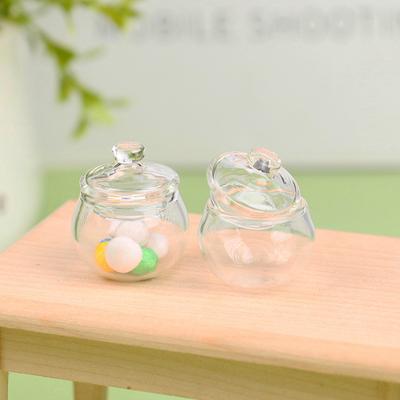 1:12 Dollhouse Mini Glass Jar Candy Bottle Storage Tank Tiny Vial Wishing Bottle Kitchen Home Decor Toy