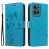 For Motorola Edge 50 5G PU Leather Cases Flower Pattern Wallet Stand Phone Cover with Strap