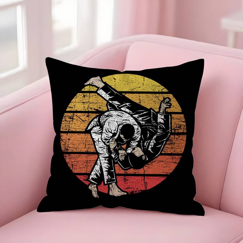 Sports Judo Martial Arts Pillow Case Sofa Short Plush Double-Sided Hd Printing Room Home Office Gift Cushion Cover