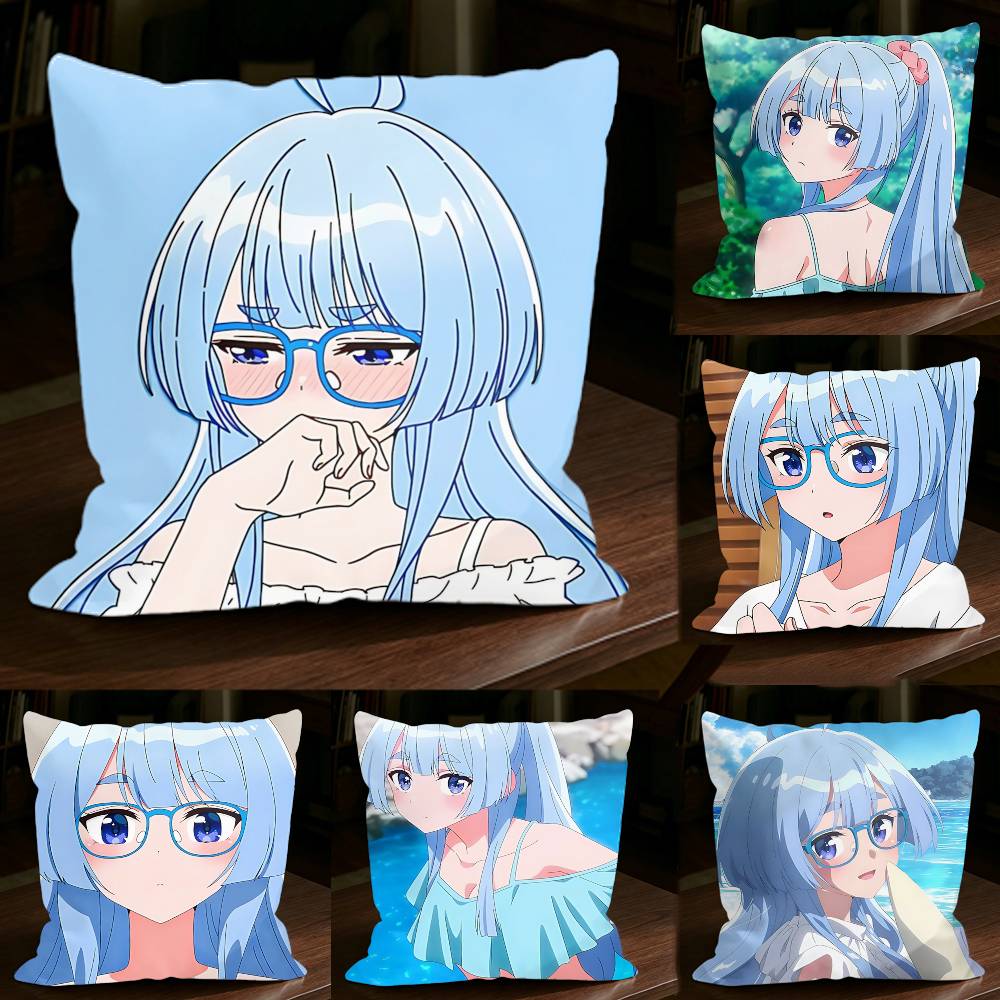Shiunji Family Anime Seiha Shiunji Square Sofa Pillow Cover Solid Color Living Room Home Decor Cushion Case