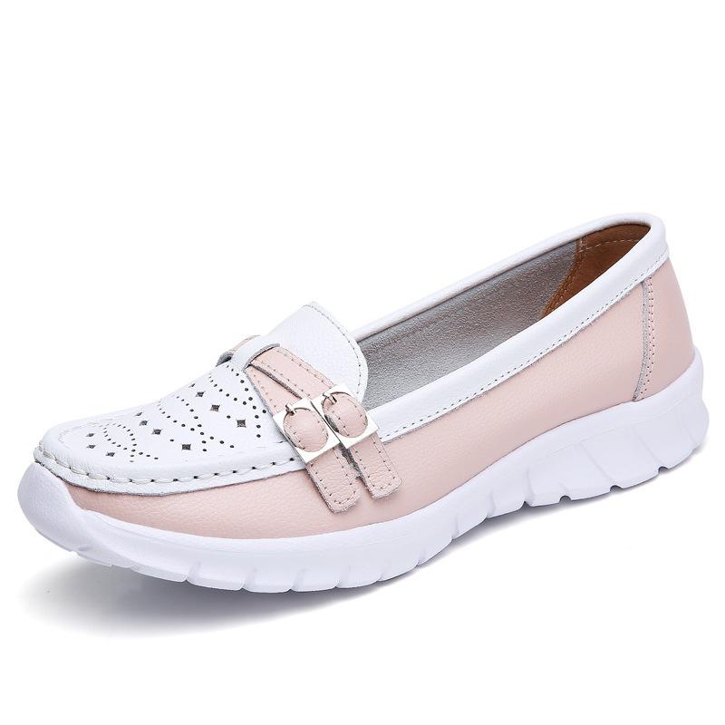 Scarpe estive da donna in vera pelle scarpe basse fatte a mano scarpe casual mocassini slip-on da donna ballerine scarpe da donna