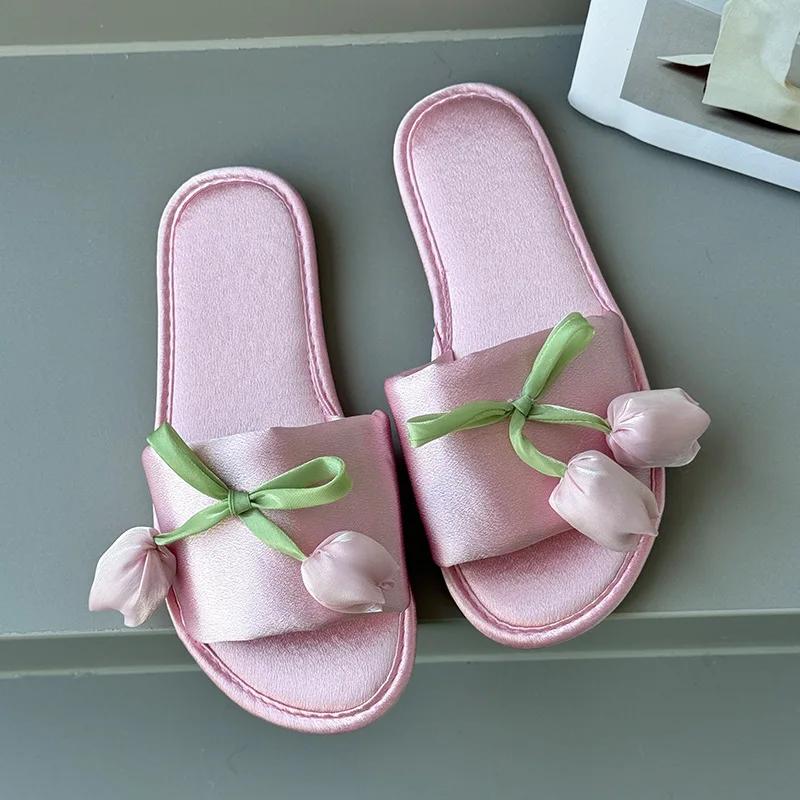 

Милые женские тапочки для дома, плоская подошва, легкие нескользящие тапочки, модная женская обувь для дома, роскошная женская обувь для улицы 39-40 розовый