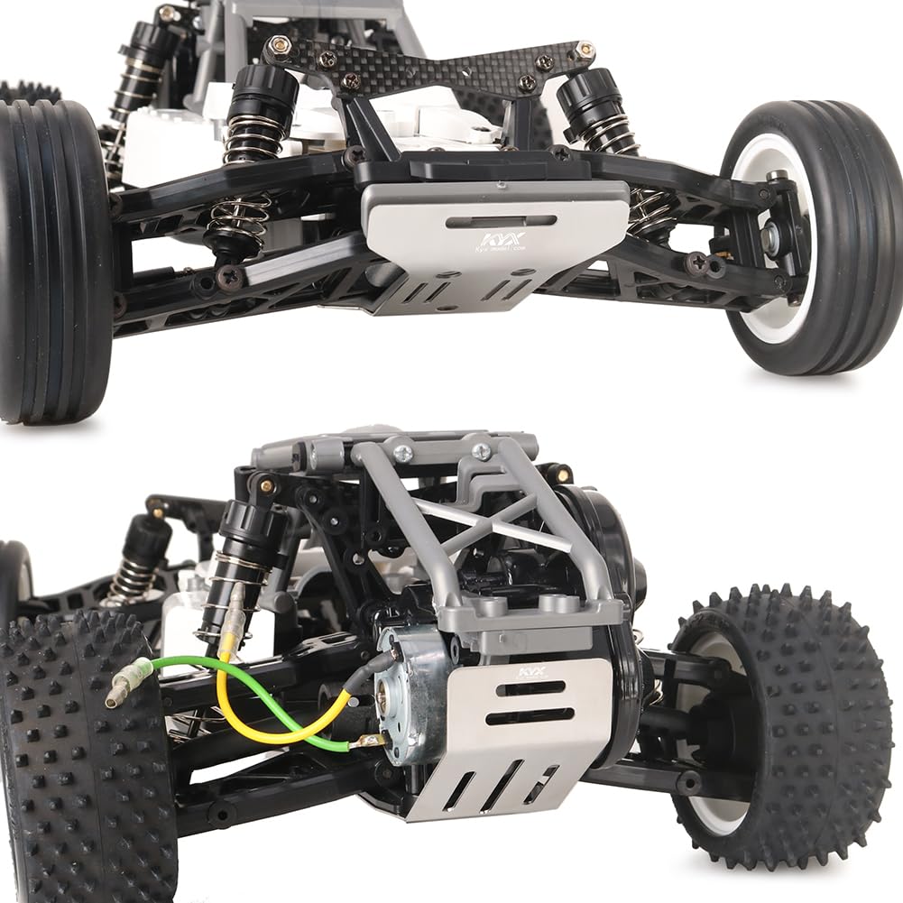 JOYSOG Stainless Steel Front & Rear Chassis Skid Plates for Tamiya 110 Fighter NXGEN DT-04 RC Chassis Armor Protector Parts
