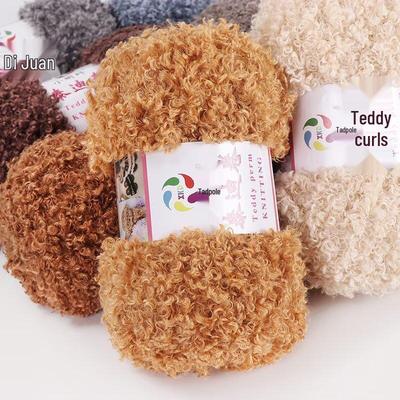 Teddy Wool Curly Loop Yarn: Handmade DIY Crochet and Knitting Yarn for Scarves and Dolls